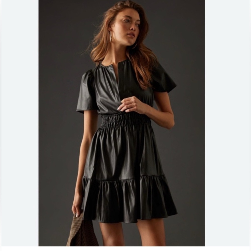 Anthropologie The Somerset Vegan Leather Mini Dress Size
Extra Small -xs